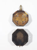 Vintage Octagon Shaped Hammered Brass Cricket Box with Handle