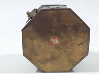 Vintage Octagon Shaped Hammered Brass Cricket Box with Handle