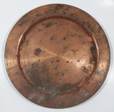 Vintage Heavy Hammered Copper Metal Charger Plate 8 1/2" Diameter