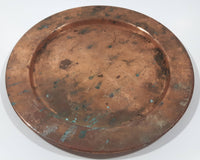 Vintage Heavy Hammered Copper Metal Charger Plate 8 1/2" Diameter