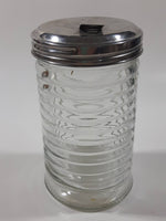 Vintage Ring Ribbed Glass Sugar Dispenser 5 1/4" Tall