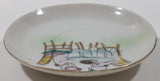 Vintage Occupied Japan Style Chubby Male and Female Nude Naked Cherub Like Characters Sitting At A Table 4 1/4" Diameter Hand Painted Porcelain Plate