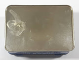 1999 Vintage Style Hershey's Kisses Milk Chocolate Snacks "A Kiss For You" Boy and Girl Blue Metal Tin Hinged Container Faded