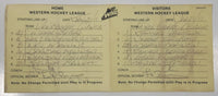 2010 2011 WHL Western Hockey League Starting Line-Up Vancouver Giants Vs Prince George Cougars, Brandon Wheat Kings, and Everett Silvertips Lot of 3 Game Papers Signed by Official Scorer Yellow/Pink
