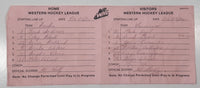 2010 2011 WHL Western Hockey League Starting Line-Up Vancouver Giants Vs Prince George Cougars, Brandon Wheat Kings, and Everett Silvertips Lot of 3 Game Papers Signed by Official Scorer Yellow/Pink