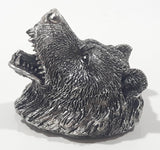 Pewter Metal 3D Bear Head Bust 2" x 2" Fridge Magnet