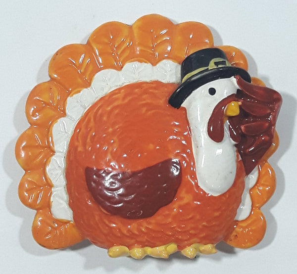 Thanksgiving Pilgrim Turkey Shaped 2" x 2 1/4" Resin Fridge Magnet