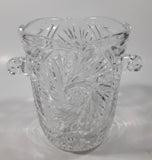 Vintage German Pinwheel and Star Cut Leaded Crystal Glass 5 1/4" Tall Ice Bucket Pail