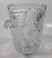 Vintage German Pinwheel and Star Cut Leaded Crystal Glass 5 1/4" Tall Ice Bucket Pail