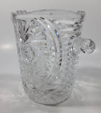 Vintage German Pinwheel and Star Cut Leaded Crystal Glass 5 1/4" Tall Ice Bucket Pail