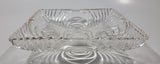 Vintage Mid Century Art Deco Concentric Circles 6" x 6" Square Shaped Gold Trim Glass Candy Dish