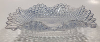 Vintage Light Blue Tinted Diamond Cut Crystal 7" x 7" Square Shaped Glass Candy Dish