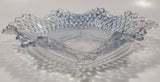 Vintage Light Blue Tinted Diamond Cut Crystal 7" x 7" Square Shaped Glass Candy Dish