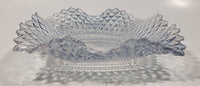 Vintage Light Blue Tinted Diamond Cut Crystal 7" x 7" Square Shaped Glass Candy Dish