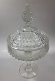 Vintage Pedestal Style Lidded Crystal Glass Candy Dish 12" Tall