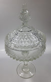 Vintage Pedestal Style Lidded Crystal Glass Candy Dish 12" Tall