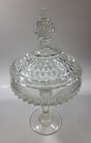 Vintage Pedestal Style Lidded Crystal Glass Candy Dish 12" Tall