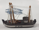 Vintage P.E.I. Prince Edward Island Fishing Trawler Boat Small 4 1/4" Long Wood Ship Model