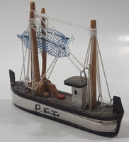 Vintage P.E.I. Prince Edward Island Fishing Trawler Boat Small 4 1/4" Long Wood Ship Model