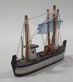 Vintage P.E.I. Prince Edward Island Fishing Trawler Boat Small 4 1/4" Long Wood Ship Model