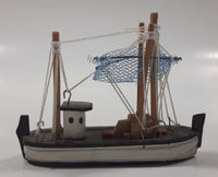 Vintage P.E.I. Prince Edward Island Fishing Trawler Boat Small 4 1/4" Long Wood Ship Model