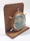 Vintage Avon Brand Woburn Abbey Country House Deer Scene Picture Ship's Wheel Wood Letter Holder Made in England