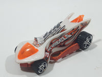 2004 Hot Wheels Track Aces Turbo Flame White Die Cast Toy Car Vehicle