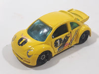 2002 Hot Wheels First Editions Volkswagen New Beetle Cup Yellow Die Cast Toy Car Vehicle