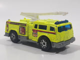 2005 Matchbox Fire 1 Boom Fire Truck Neon Yellow Die Cast Toy Car Firefighting Rescue Emergency Vehicle