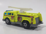 2005 Matchbox Fire 1 Boom Fire Truck Neon Yellow Die Cast Toy Car Firefighting Rescue Emergency Vehicle