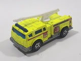 2005 Matchbox Fire 1 Boom Fire Truck Neon Yellow Die Cast Toy Car Firefighting Rescue Emergency Vehicle