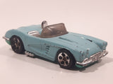 1996 Hot Wheels Hill's Exclusive '58 Corvette Coupe Convertible Light Blue Aqua Teal Die Cast Toy Car Vehicle with Opening Hood