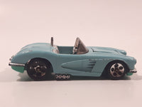 1996 Hot Wheels Hill's Exclusive '58 Corvette Coupe Convertible Light Blue Aqua Teal Die Cast Toy Car Vehicle with Opening Hood