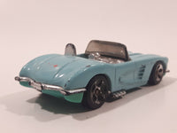 1996 Hot Wheels Hill's Exclusive '58 Corvette Coupe Convertible Light Blue Aqua Teal Die Cast Toy Car Vehicle with Opening Hood