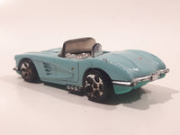 1996 Hot Wheels Hill's Exclusive '58 Corvette Coupe Convertible Light Blue Aqua Teal Die Cast Toy Car Vehicle with Opening Hood