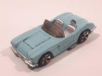 1996 Hot Wheels Hill's Exclusive '58 Corvette Coupe Convertible Light Blue Aqua Teal Die Cast Toy Car Vehicle with Opening Hood