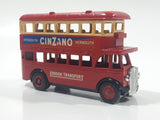 Lledo Days Gone DG 15 London Transport Vermouth Cinzano 1932 AEC Regent Double Decker Bus Red Die Cast Toy Car Vehicle