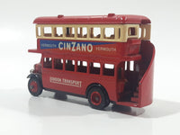 Lledo Days Gone DG 15 London Transport Vermouth Cinzano 1932 AEC Regent Double Decker Bus Red Die Cast Toy Car Vehicle