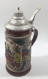 Vintage Original Gerzit Gerz West Germany Kuhler Trunk Bavarian Themed 7" Tall Lidded Stein Cracked