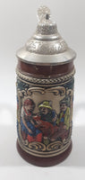 Vintage Original Gerzit Gerz West Germany Kuhler Trunk Bavarian Themed 7" Tall Lidded Stein Cracked