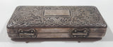 Vintage Engraved Silver Plate Small Cigarette Holder Hinged Case