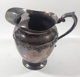 Antique Majestic Old English Reproduction 6190 S.P.B.M. Silver Plated Brass Metal 8" Tall Wine Grape Themed Pitcher Jug