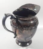 Antique Majestic Old English Reproduction 6190 S.P.B.M. Silver Plated Brass Metal 8" Tall Wine Grape Themed Pitcher Jug