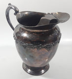 Antique Majestic Old English Reproduction 6190 S.P.B.M. Silver Plated Brass Metal 8" Tall Wine Grape Themed Pitcher Jug