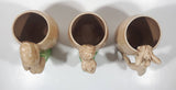 Antique Nude Women in Suggestive Poses Barrel Shape 4 1/2" Ceramic Pottery Mugs Set of 3