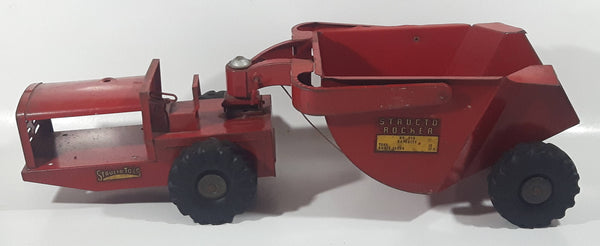 Vintage 1950s Structo Rocker Red Pressed Steel Toy Car Construction Equipment Vehicle