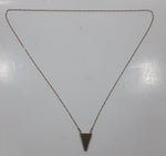 Triangle Pendant Brass Metal 32" Long Necklace