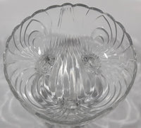 Vintage 6" Diameter 3" Tall Clear Glass Footed Candy Nut Dish