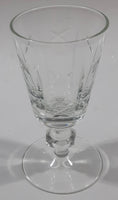 Vintage Star and Circle Pattern 3 3/4" Tall Clear Crystal Glass Cup