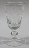 Vintage Star and Circle Pattern 3 3/4" Tall Clear Crystal Glass Cup